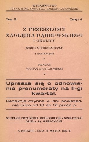 Z przeszłości Zagłębia Dąbrowskiego i okolicy - Szkice monograficzne z ilustracjami - Tom 2 - nr 06.jpg