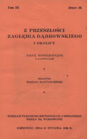 Z przeszłości Zagłębia Dąbrowskiego i okolicy - Szkice monograficzne z ilustracjami - Tom 3 - nr 10.jpg