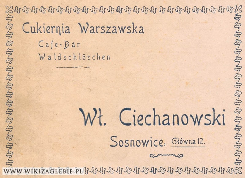 Plik:Reklama 1913 Sosnowiec Cukiernia Warszawska.jpg