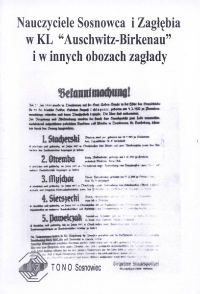 Plik:Nauczyciele Sosnowca i Zagłębia w KL Auschwitz-Birkenau i w innych obozach zagłady biuletyn.jpg