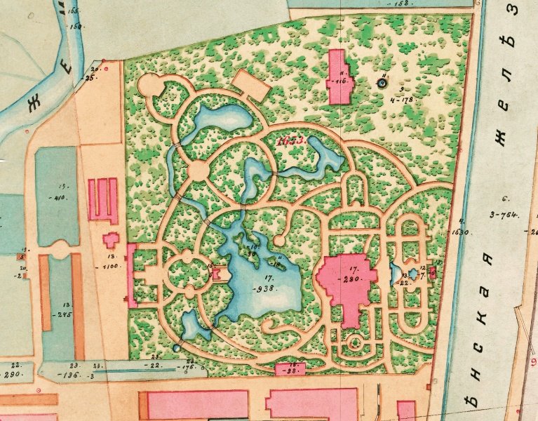 Plik:Zespół Pałacowo-Parkowy Schoena - Środulka - plan z 1902.jpg