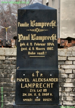 Sosnowiec Cmentarz ewangelicki Paul Lamprecht 02.JPG