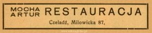 Reklama 1938 Czeladź Restauracja Artur Mocha 01.jpg