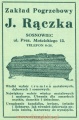 Reklama 1931 Sosnowiec Zakład Pogrzebowy J. Rączka 01.jpg