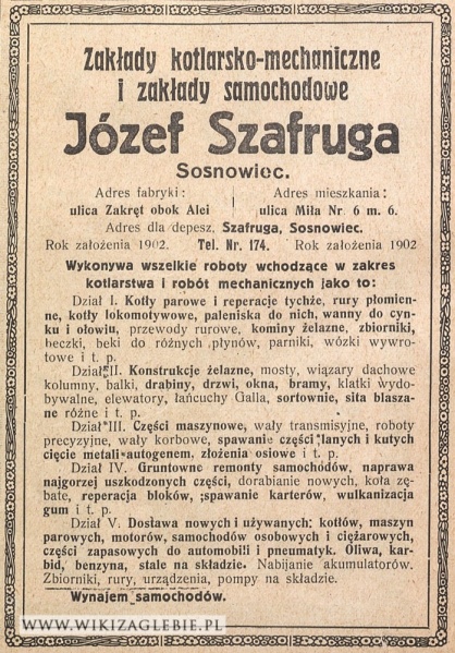 Plik:Reklama-1922-Sosnowiec-Szafruga-Zakład-Kotlarsko-Mechaniczny.jpg