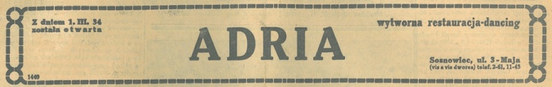 Plik:Reklama 1934 Sosnowiec Restauracja Adria 01.jpg