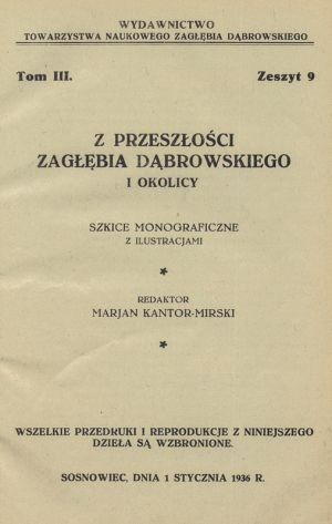 Z przeszłości Zagłębia Dąbrowskiego i okolicy - Szkice monograficzne z ilustracjami - Tom 3 - nr 09.jpg