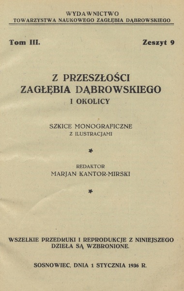 Plik:Z przeszłości Zagłębia Dąbrowskiego i okolicy - Szkice monograficzne z ilustracjami - Tom 3 - nr 09.jpg