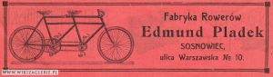 Reklama 1913 Sosnowiec Fabryka rowerów Pladek.jpg