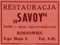 Reklama 1931 Sosnowiec Restauracja Savoy 01.jpg