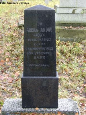 Sosnowiec (Pogon). Cmentarz żydowski. Grób Abrama Landau.JPG