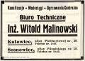 Reklama 1931 Sosnowiec Biuro Techniczne Malinowski.jpg