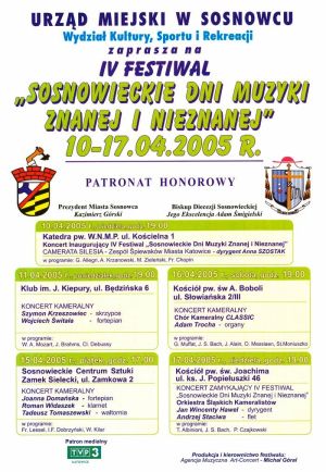 Sosnowieckie Dni Muzyki Znanej i Nieznanej Plakat 2005.jpg