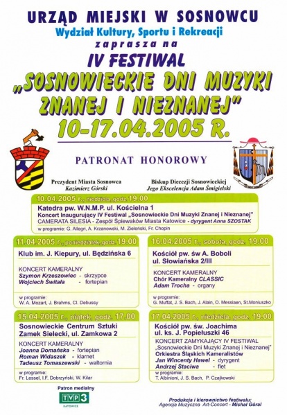 Plik:Sosnowieckie Dni Muzyki Znanej i Nieznanej Plakat 2005.jpg