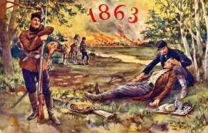 Powstanie Styczniowe 1863 pocztówka z 1913.JPG