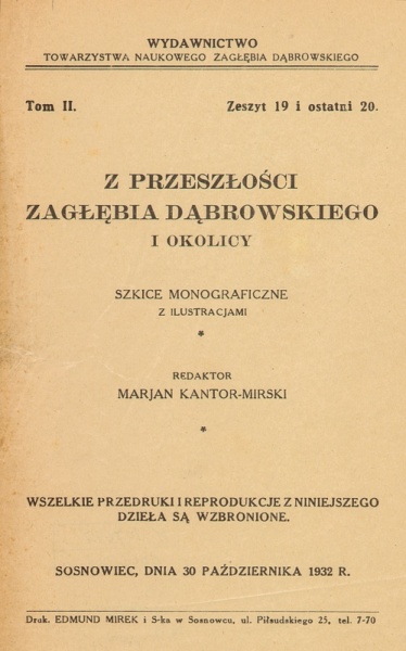 Plik:Z przeszłości Zagłębia Dąbrowskiego i okolicy - Szkice monograficzne z ilustracjami - Tom 2 - nr 19-20.jpg