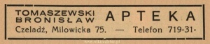 Reklama 1938 Czeladź Apteka Bronisław Tomaszewski 01.jpg
