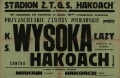 Plakat na mecz Hakoach Będzin Wysoka Łazy.jpg