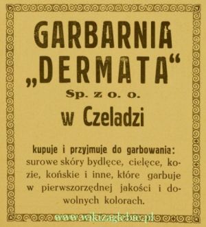 Reklama 1934 Czeladź Garbarnia Dermata 01.jpg