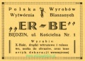 Reklama 1937 Będzin Polska Wytwórnia Wyrobów Blaszanych ER-BE 01.jpg