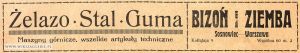 Reklama-1922-Sosnowiec-Żelazo-Stal-Guma-Bizoń-i-Ziemba.jpg